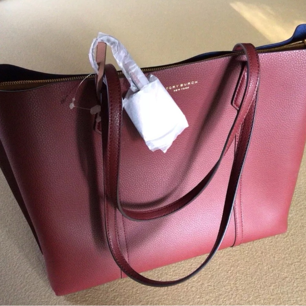 Tory Burch Red Leather Tote Bag